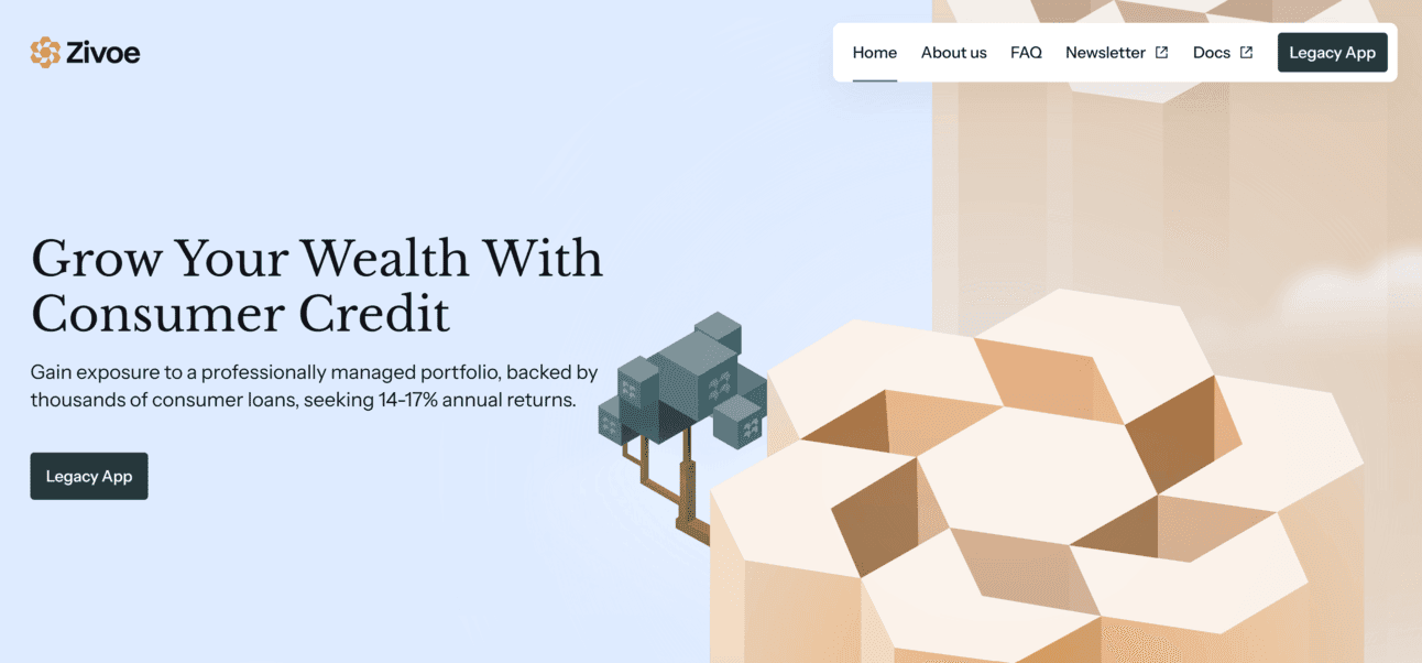 Zivoe New Landing Page